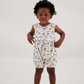 Ruffle romper in Spring chicks and eggs