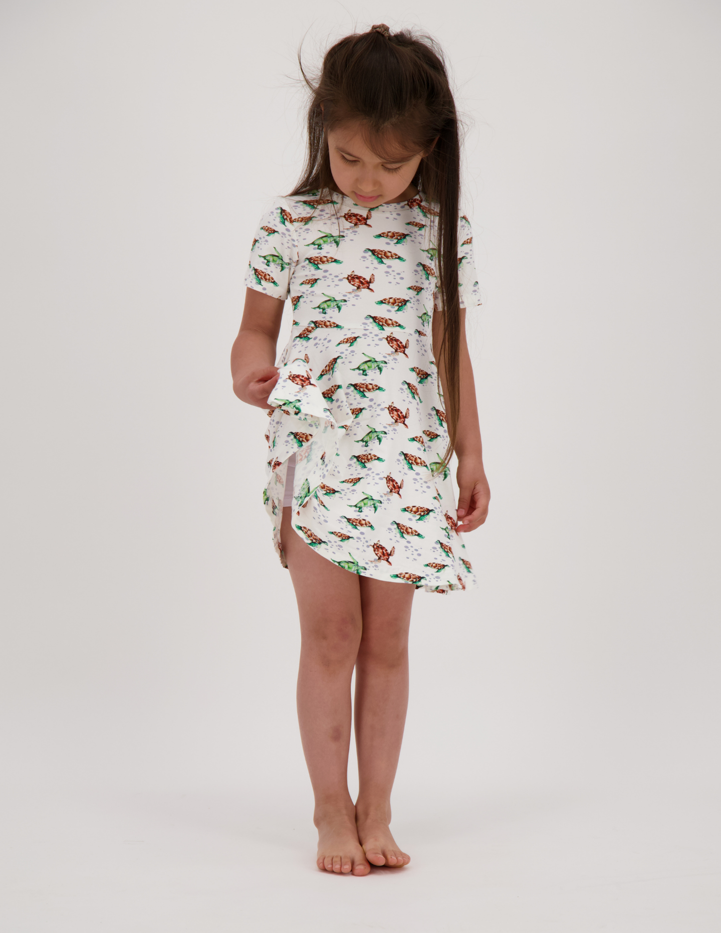 Twirl dress in Spring Turtles