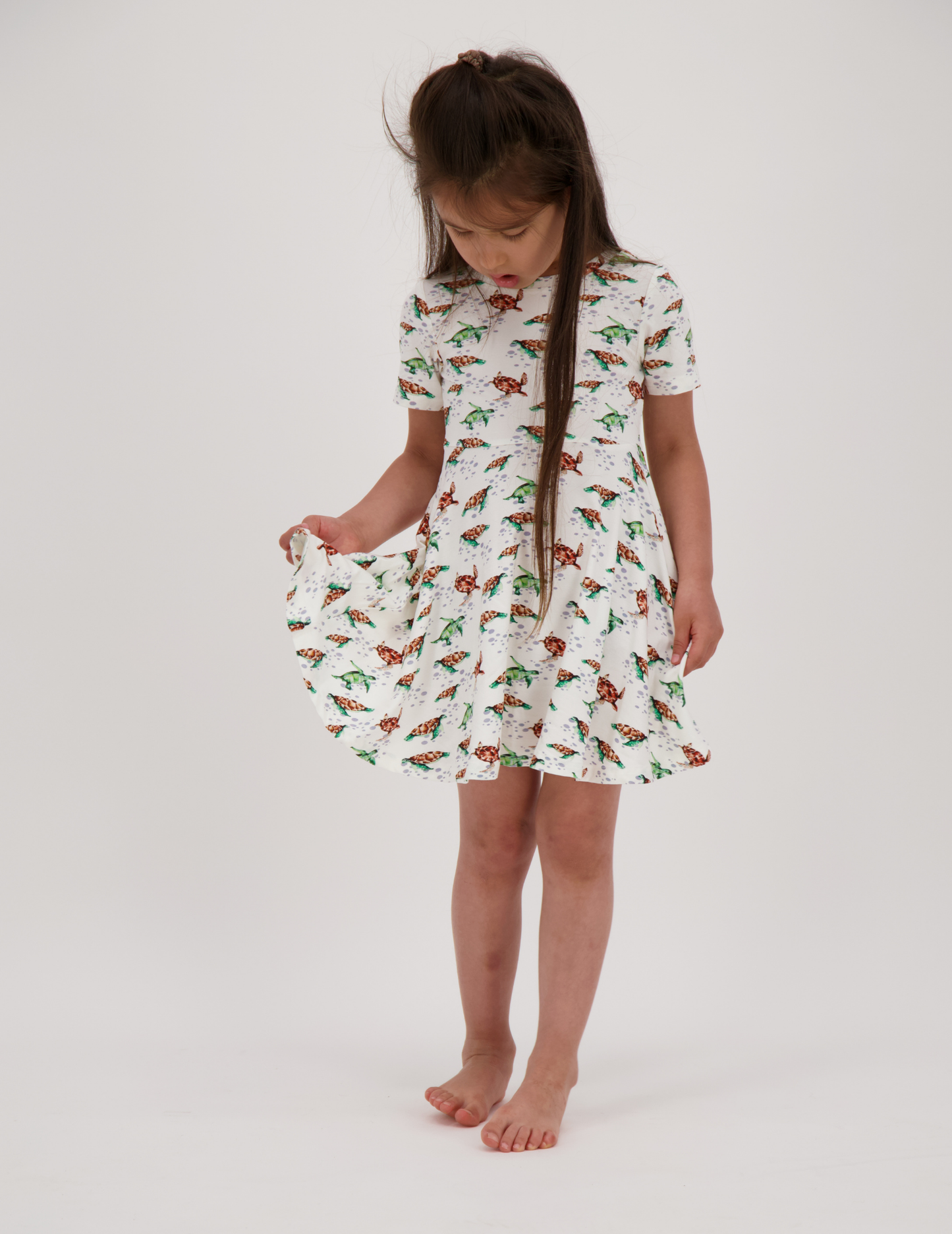 Twirl dress in Spring Turtles