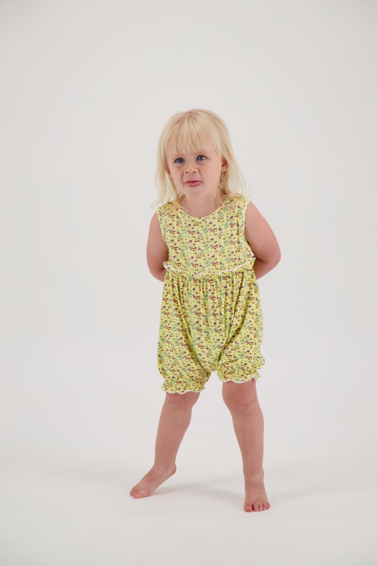 Ruffle Romper in Garden Wildflowers