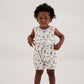 Ruffle romper in Spring chicks and eggs