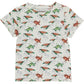 summer short sleeve T shirt in green and brown watercolor turtles print with white background, in sustainable bamboo fabric