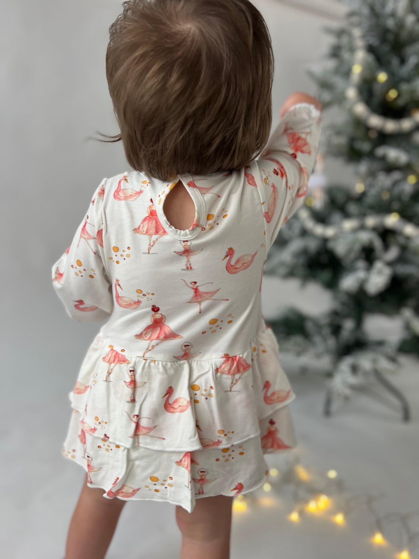 Onesie Dress in Ballerina Print