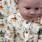 Henley Romper in Elves Print