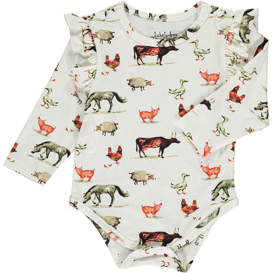 FRILL ONESIE ON THE FARM CRITTERS