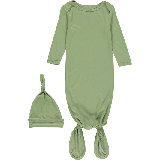 GOWN AND HAT SET-SAGE GREEN